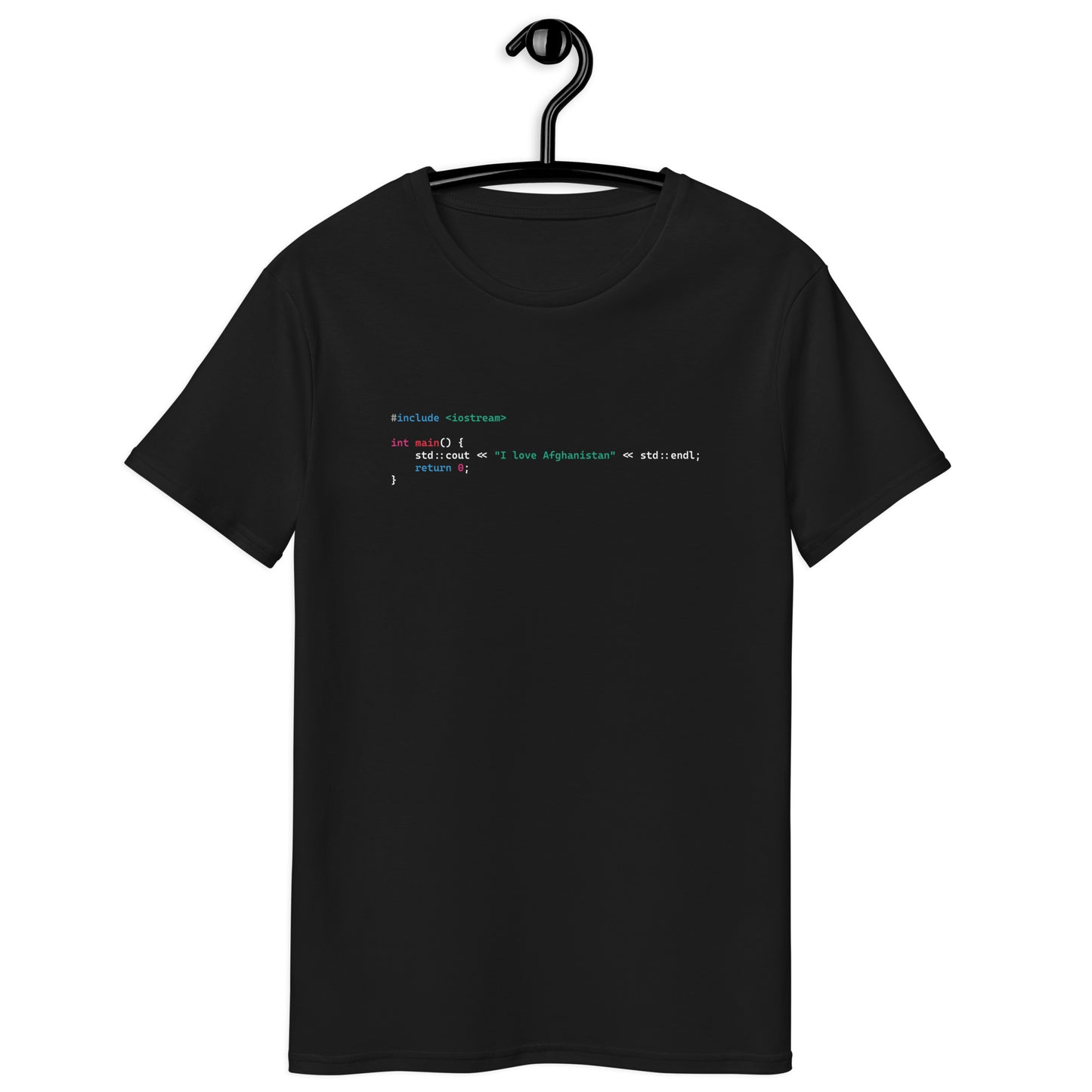 I Love Afg C++ code, premium cotton t-shirt